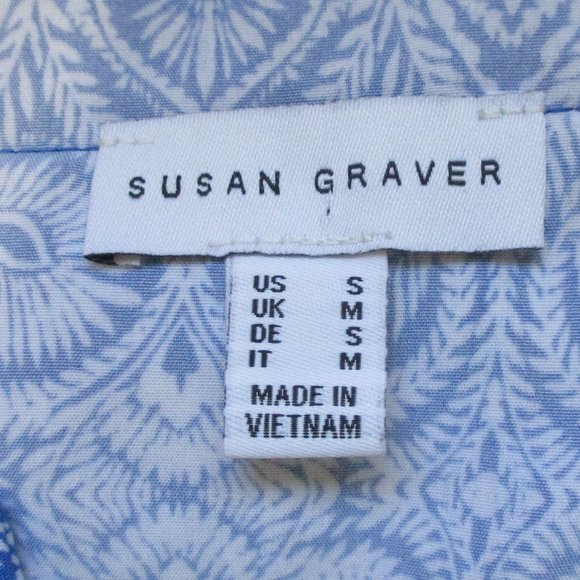 Susan Graver Regular Printed Stretch Woven 3/4-Sleeve Tunic S - Picture 5 of 10